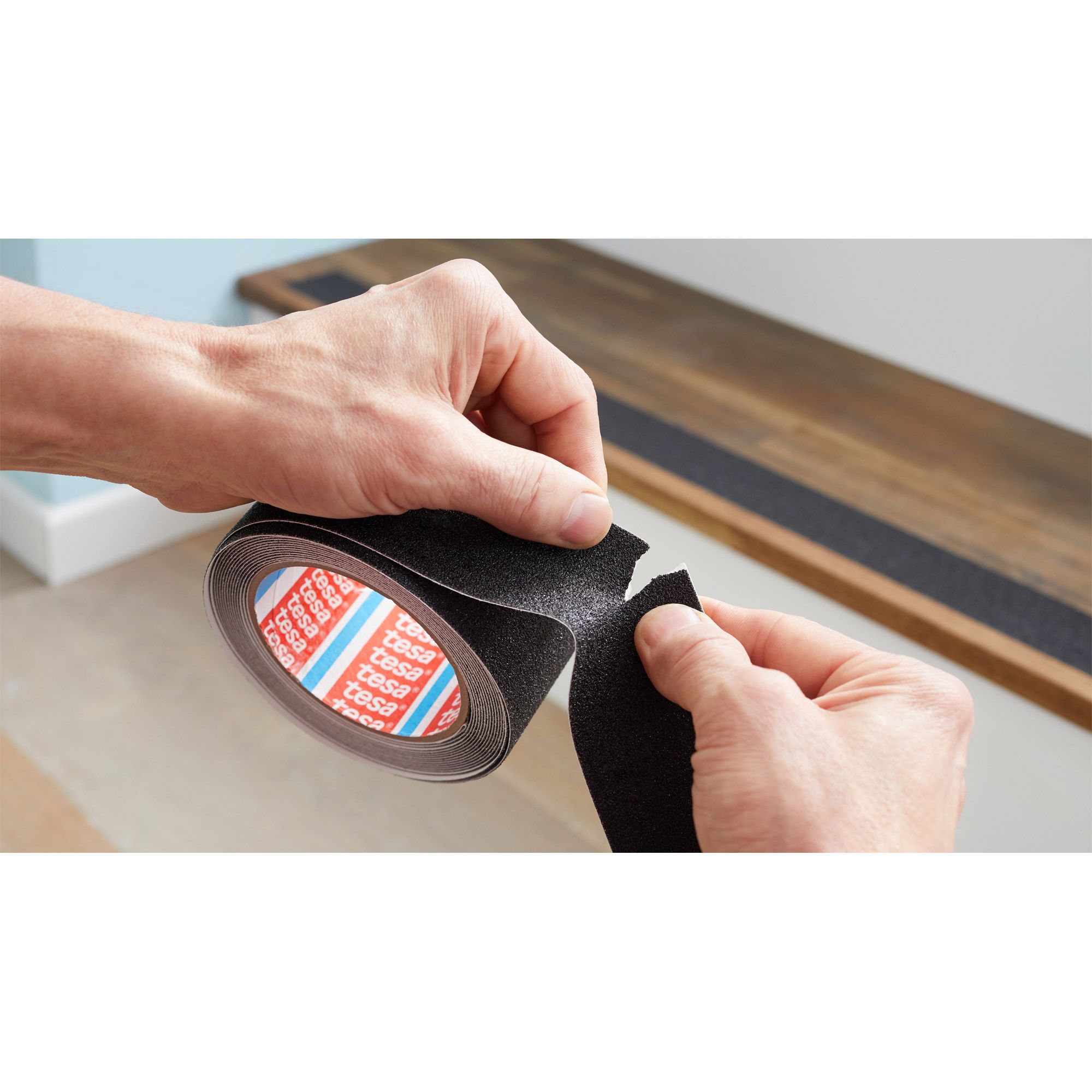 Tesa 55587-02 - Antirutsch-Badestreifen - Erwachsene - Schwarz - 25 mm