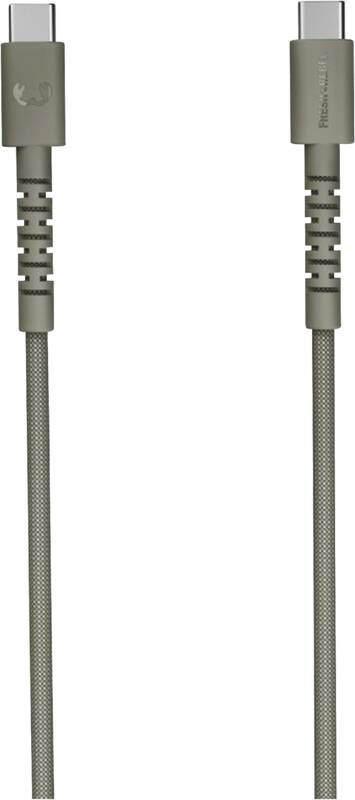 Fresh 'n Rebel USB-C zu USB-C silikon geflochtenes Kabel "FlexWave" 2m, 100W Dried Green