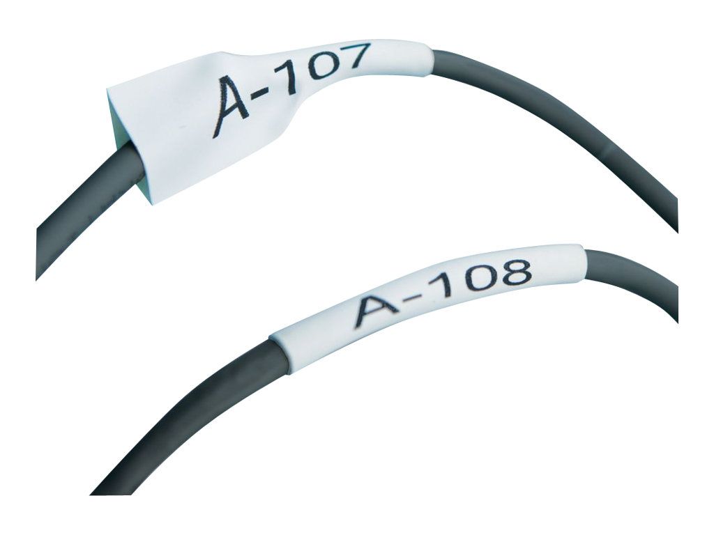 Dymo Rhino Heat Shrink Tubes - Schwarz auf Weiß - Rolle (2,4 cm x 1,5 m)