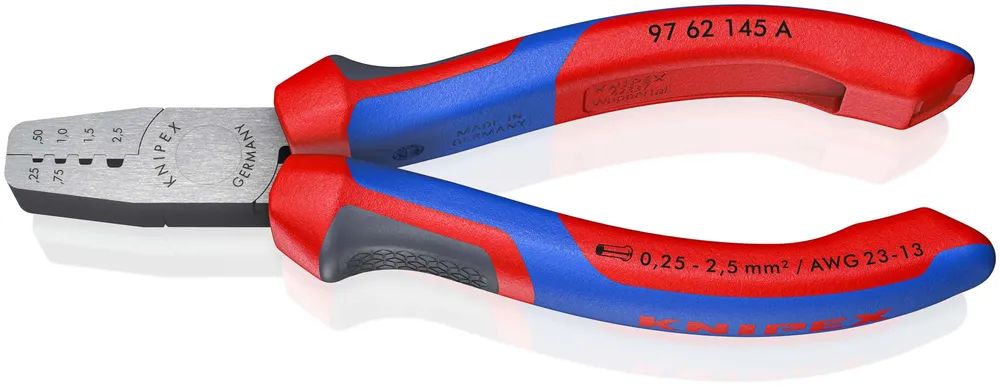 KNIPEX Crimpzange für Aderendhülsen mit Comfort-Griffen 145 mm