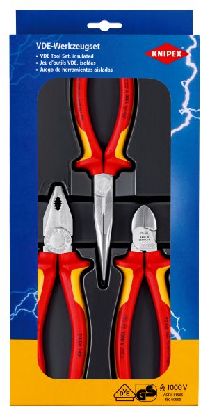 KNIPEX VDE Zangen-Set 1000V 0306180 / 2616200 / 7006160