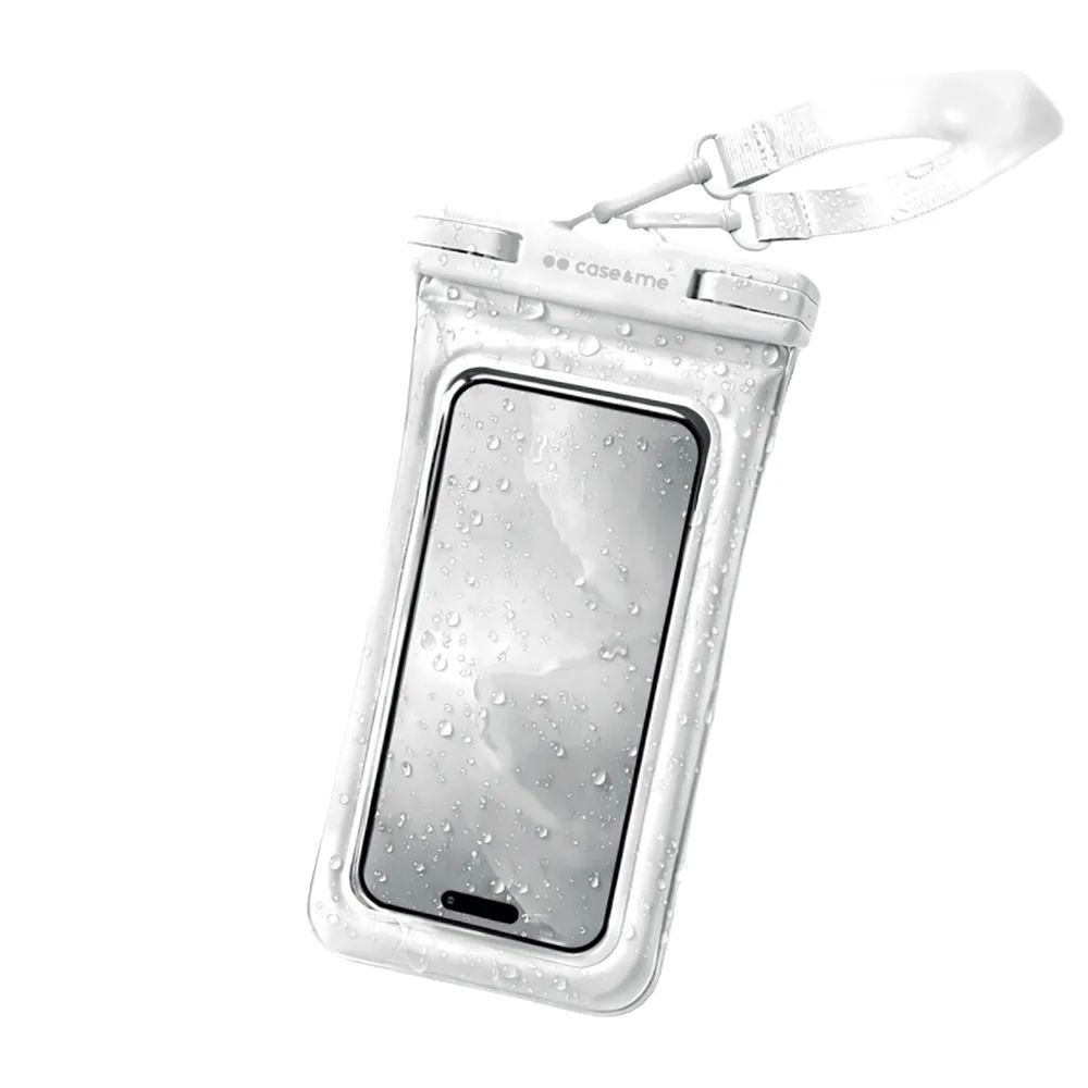 CASE&ME Wasserdichte Universal-Tasche für Smartphones bis 7,2", weiss