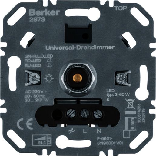 Berker UNIVERSAL-DREHDIMMER STANDARD / BERKER 2973 LED 3-60W 2973