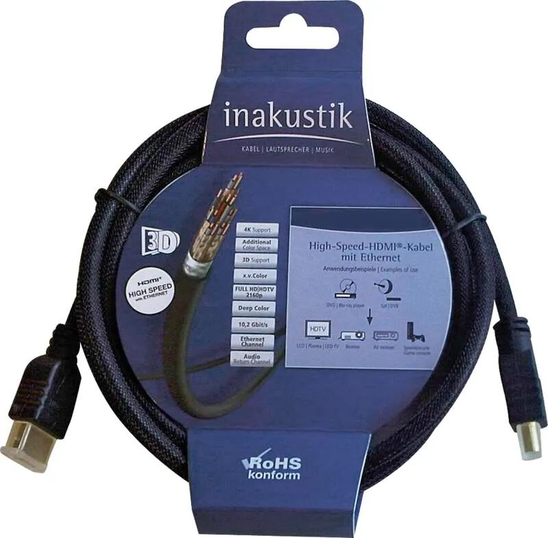 Inakustik HDMI-Kabel High Speed HDMI-Kabel Kabel 3,0 m
