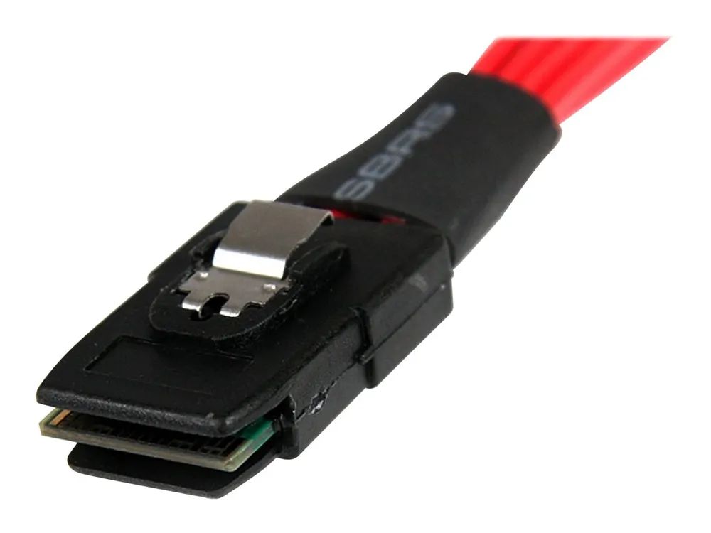StarTech.com Serial ATA SCSI SAS Kabel 50cm - SFF-8087 auf 4x SATA mit Lasche - Mini SAS auf SATA Kabel 1x SFF8087 Stecker 4x S-ATA Buchse - SATA- / SAS-Kabel - Serial ATA 150/300/600 - 4-Lane - SATA (R)