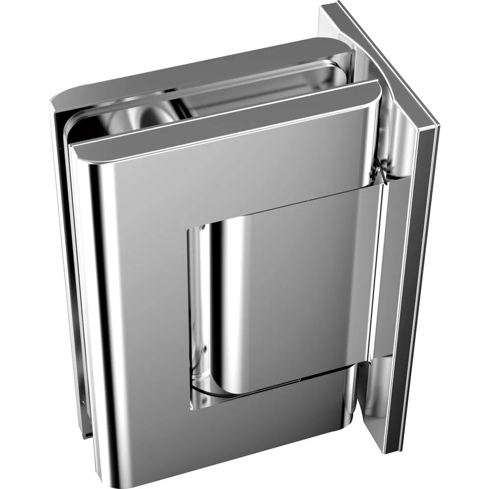 Colcom Group S.r.l.  Pendeltürband Biloba 90° Glas-Wand,beidseitige Platte,Aluminium Edelstahl-Effekt