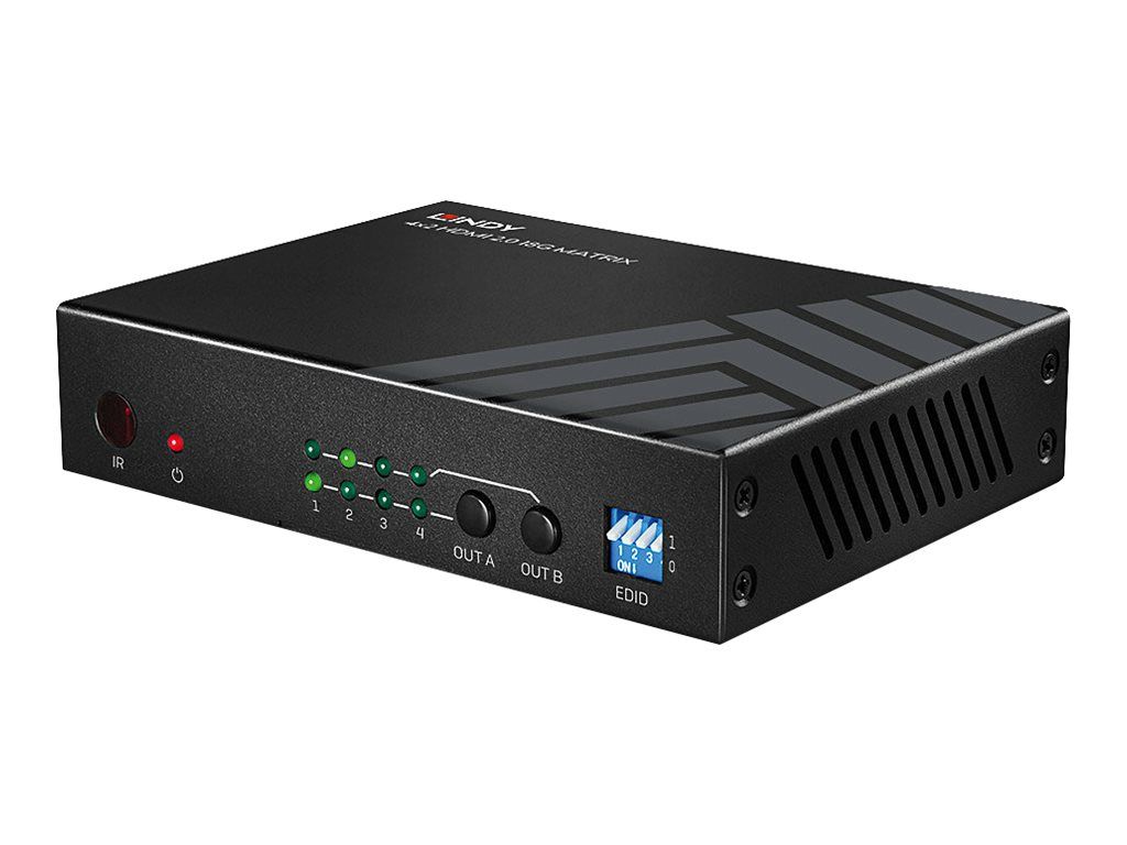 Lindy 4x2 HDMI 2.0 18G Matrix Switch - Video/Audio-Schalter