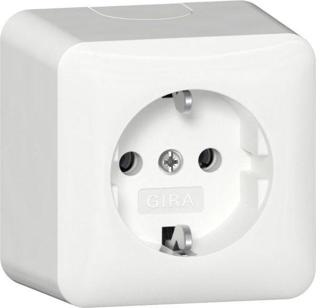 GIRA SCHUKO-Steckd. + Montagepl. AP Reinweiß