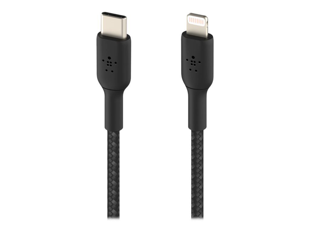 Belkin BoostCharge - Lightning-Kabel - 24 pin USB-C männlich zu Lightning männlich - 2 m - Schwarz - USB-Stromversorgung (18 W)