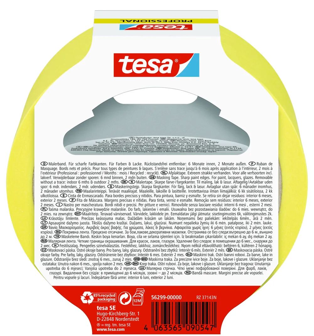 tesa® Malerkrepp Professional – Malerband für besonders präzises Abkleben