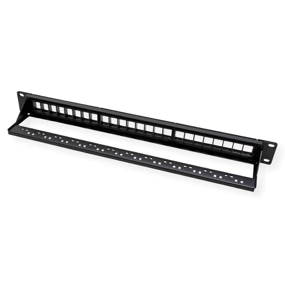 VALUE 19-Zoll-Keystone-Modulträger, 24 Ports, 1HE, ungeschirmt, schwarz