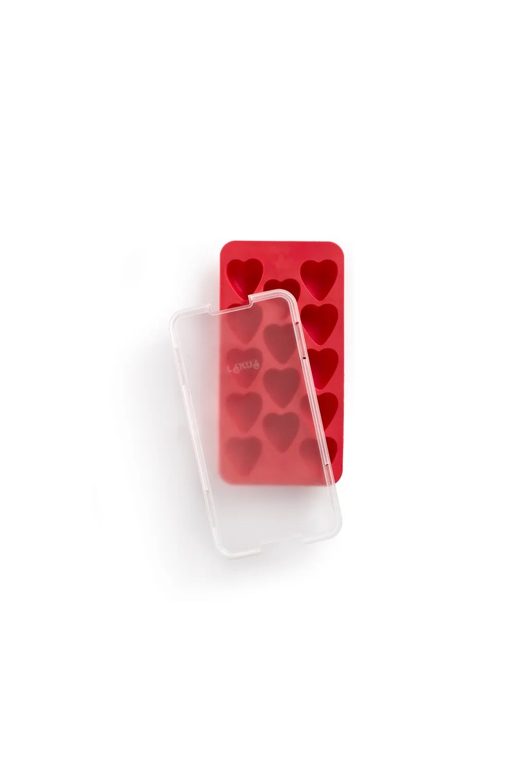 Lékué Herz-Eiswürfelform mit Deckel - Red