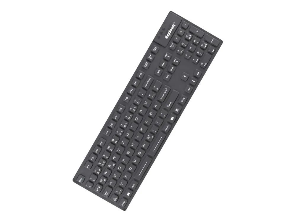 KeySonic KSK-8030 IN (DE) Industrietastatur - USB - wasserdicht IP 68 - schwarz - Volle Größe (100%) - Kabelgebunden - USB - QWERTZ - Schwarz