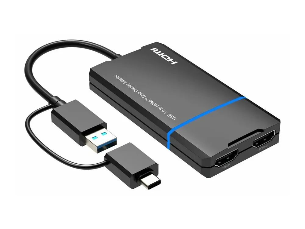 MicroConnect USB-C or USB A 2in1 to HDMI 2x splitter with one click - Digital/Daten - Digital/Display/Video