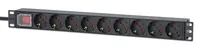 Intellinet 715133 - 1U - Aluminium - Schwarz - 9 AC-Ausgänge - Typ F - Typ F