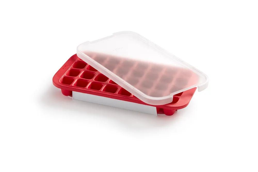 Lékué Eiswürfelform mit Deckel - Red