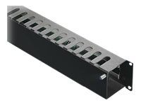 Rittal Rack-Kabelführungsplatte mit Abdeckung - RAL 9005 - 2U - 48.3 cm (19")