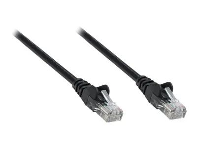 Intellinet Network Patch Cable, Cat5e, 3m, Black, CCA, U/UTP, PVC, RJ45, Gold Plated Contacts, Snagless, Booted, Lifetime Warranty, Polybag - Patch-Kabel - RJ-45 (M)