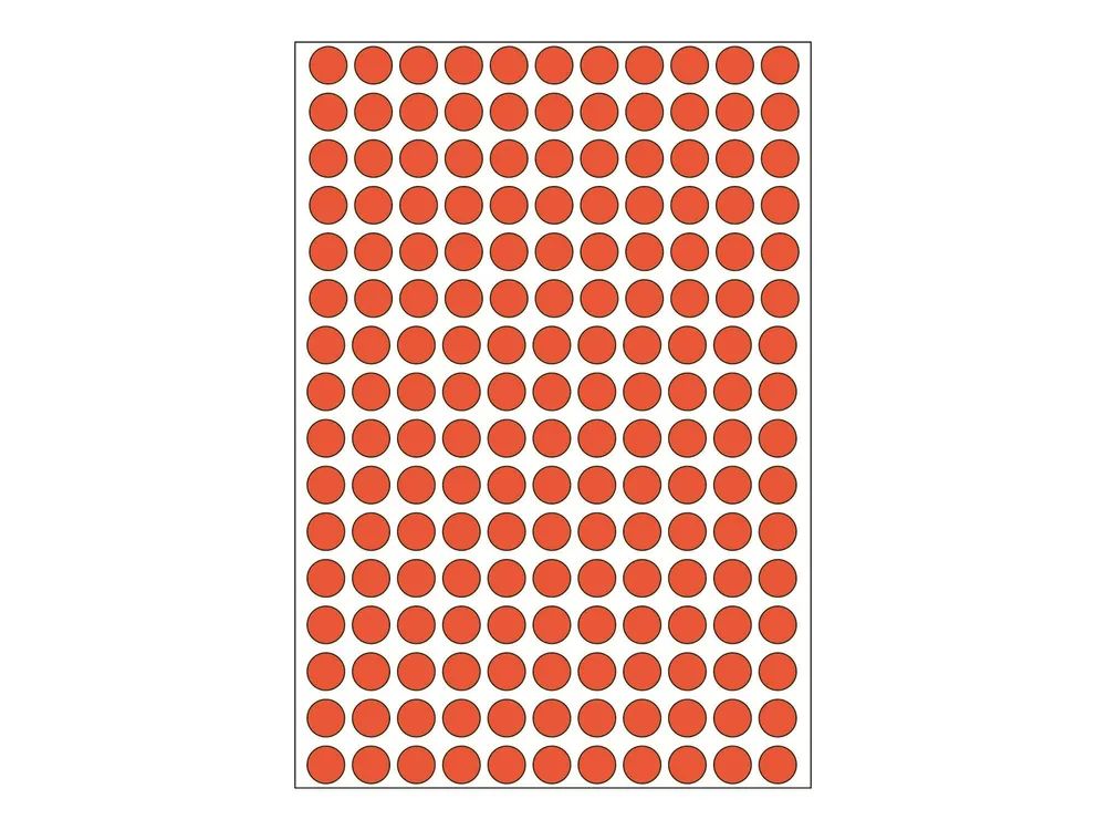 HERMA Permanenter Klebstoff - Rot - 8 mm rund 5632 Etikett(en) (32 Bogen x 176)