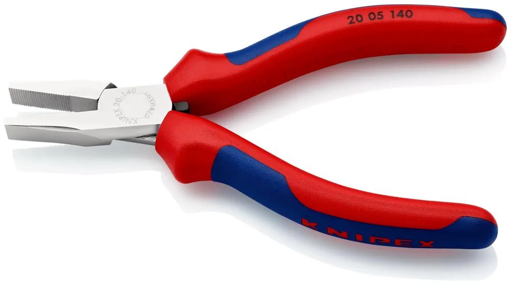 KNIPEX Flachzange mit Mehrkomponenten-Hüllen verchromt 140 mm