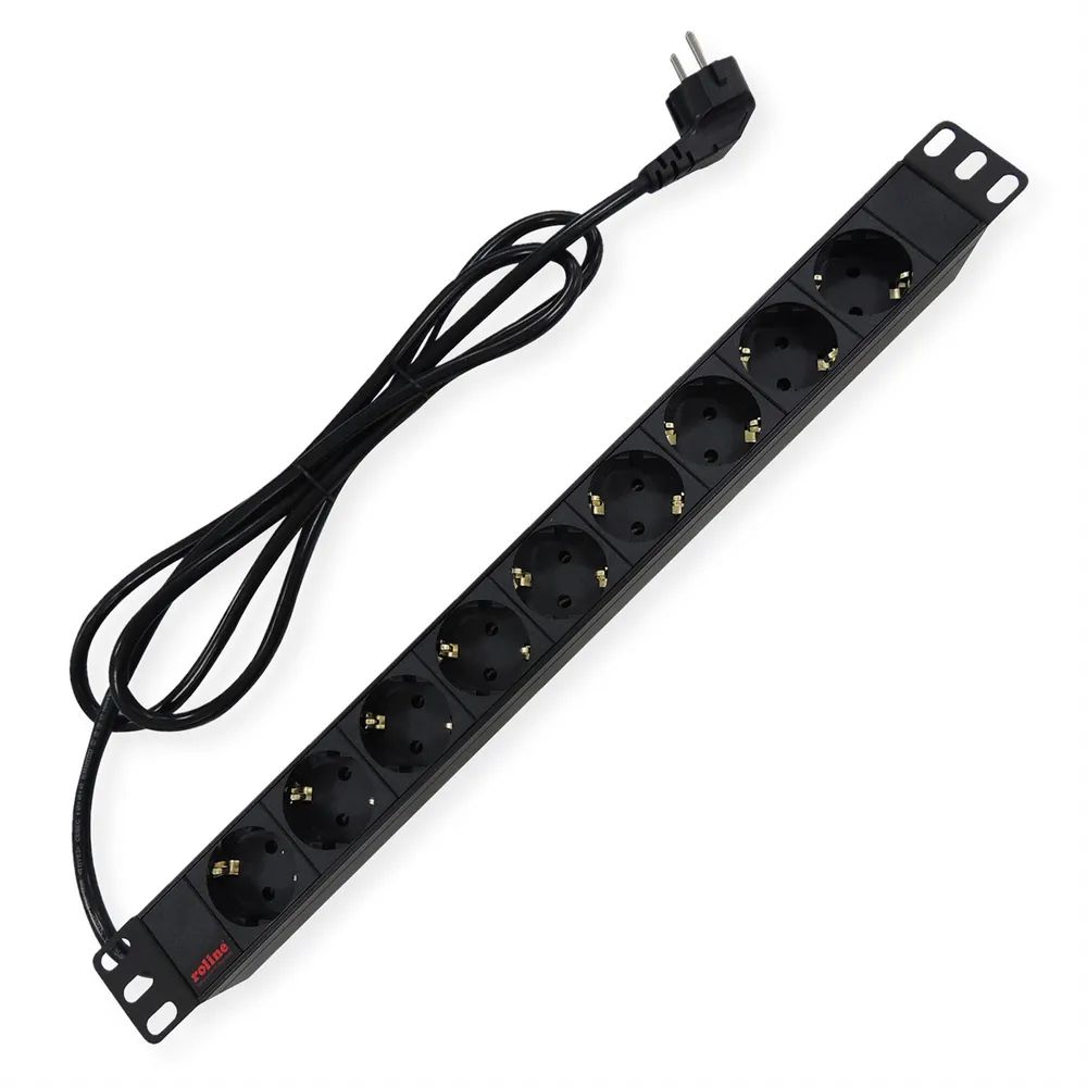 ROLINE 19-Zoll-Steckdosenleiste 9fach, schwarz, 2 m