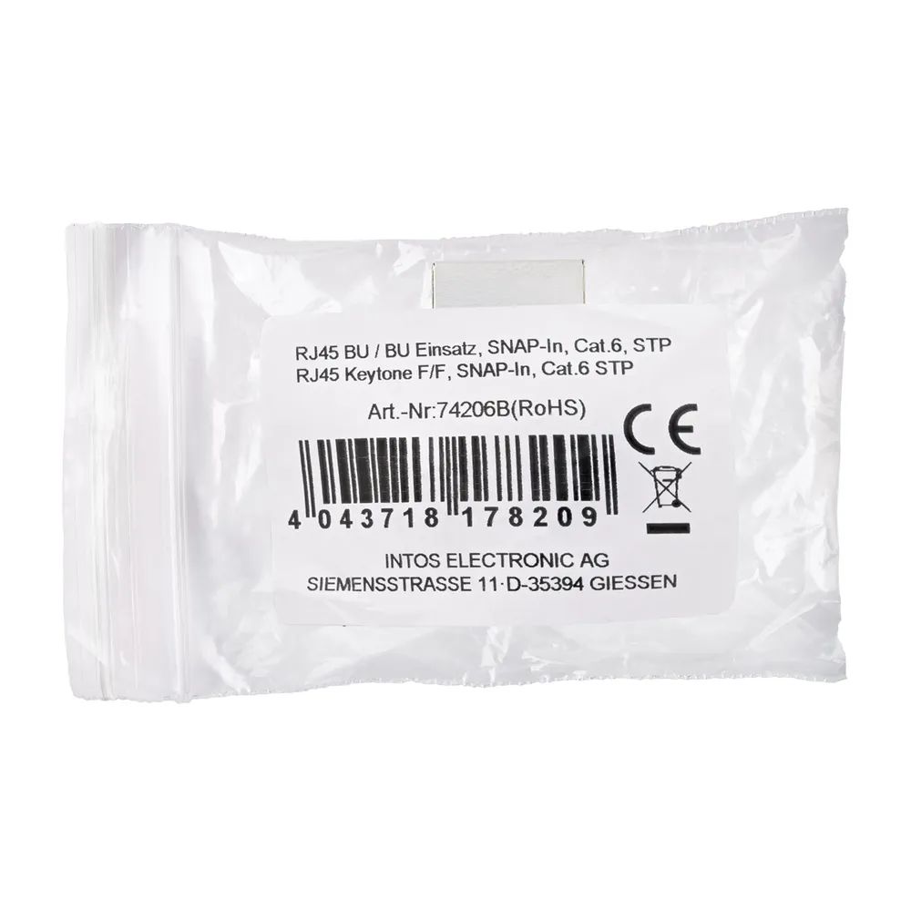 InLine Keystone RJ45 Buchse / Buchse - SNAP-In - Cat.6 - STP - bulk
