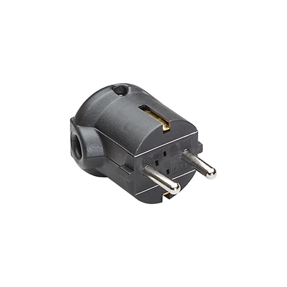 Bachmann Schutzkontaktstecker Winkel schwarz bruchfest montierbar IP 20