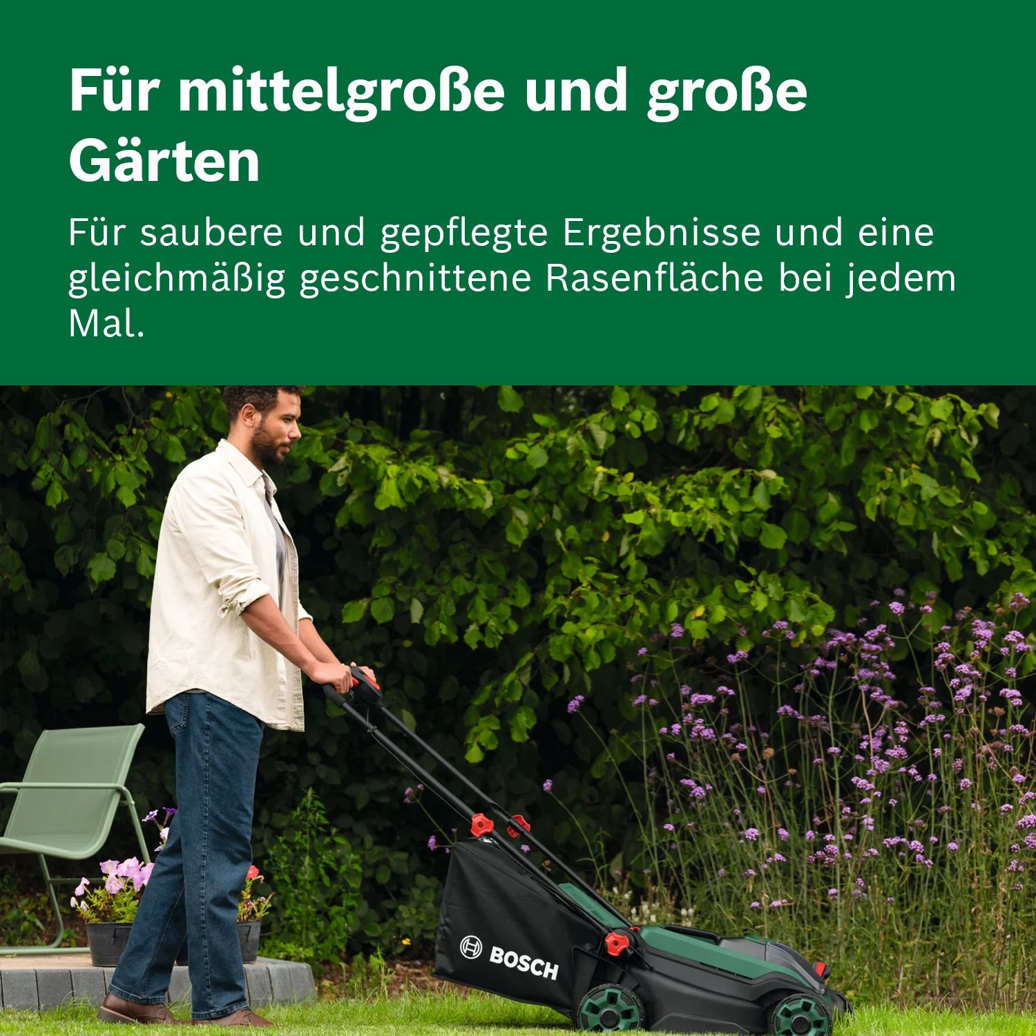 Bosch Rotak 18V2-38 Akku-Rasenmäher Kit