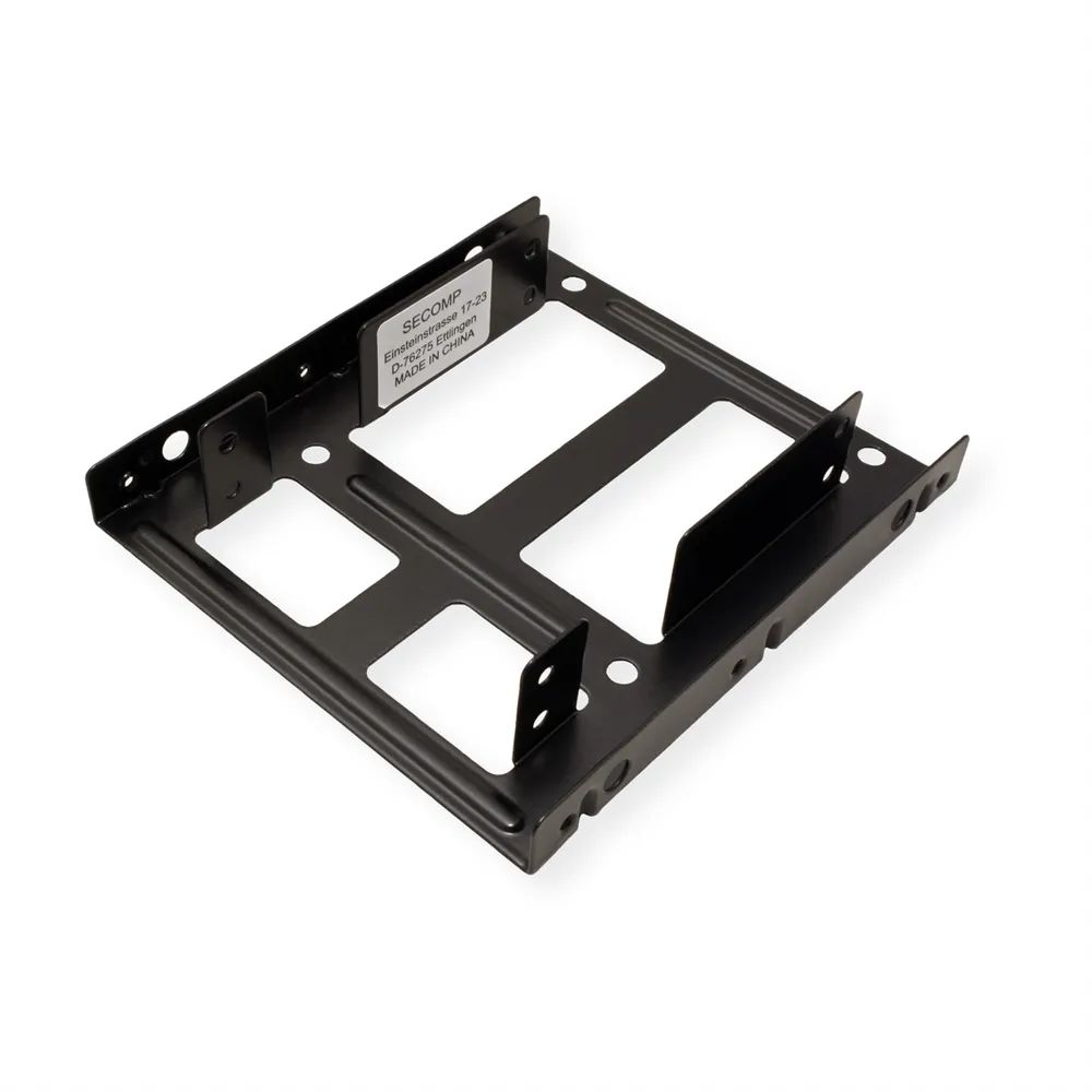 ROLINE Montageadapter, 3,5 Zoll Rahmen für 2x 2.5 HDD/SSD, Metall, schwarz