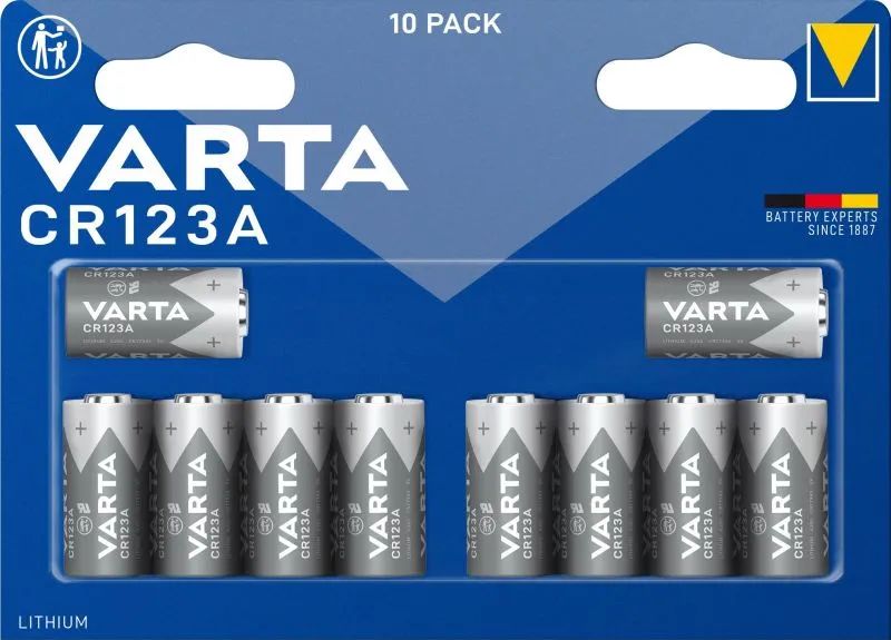 VARTA LITHIUM Cylindrical CR123A Megablister 10