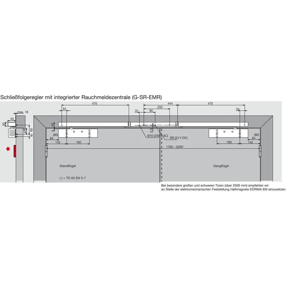 DORMAKABA Gleitschiene GSR-EMR2-V, silber