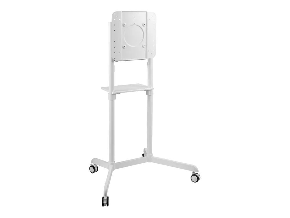 VivoLink Mobile stand - Wagen - Diebstahlschutz - für LCD-TV / gekrümmter LCD-TV - schwerer Stahl - weiß - Bildschirmgröße: 94-177.8 cm (37"-70")