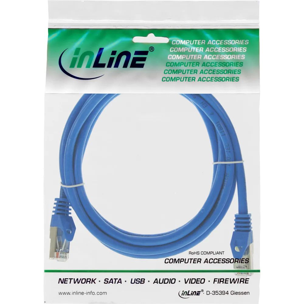 InLine Patchkabel - SF/UTP - Cat.5e - blau - 1,5m