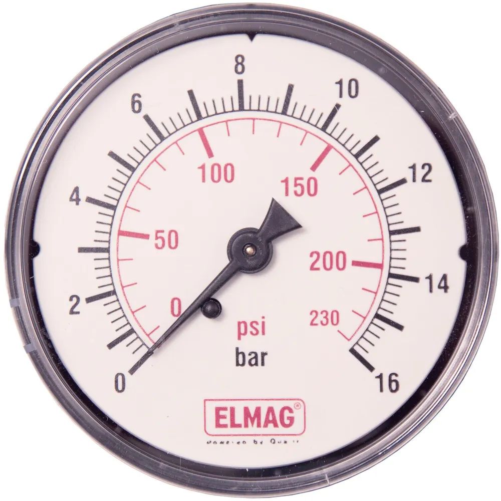 ELMAG Entwicklungs und Handels GmbH 23501 Werkzeuge ELMAG Druckluft Manometer 63 mm 0 - 16 bar mit Außengewinde hinten 1/4