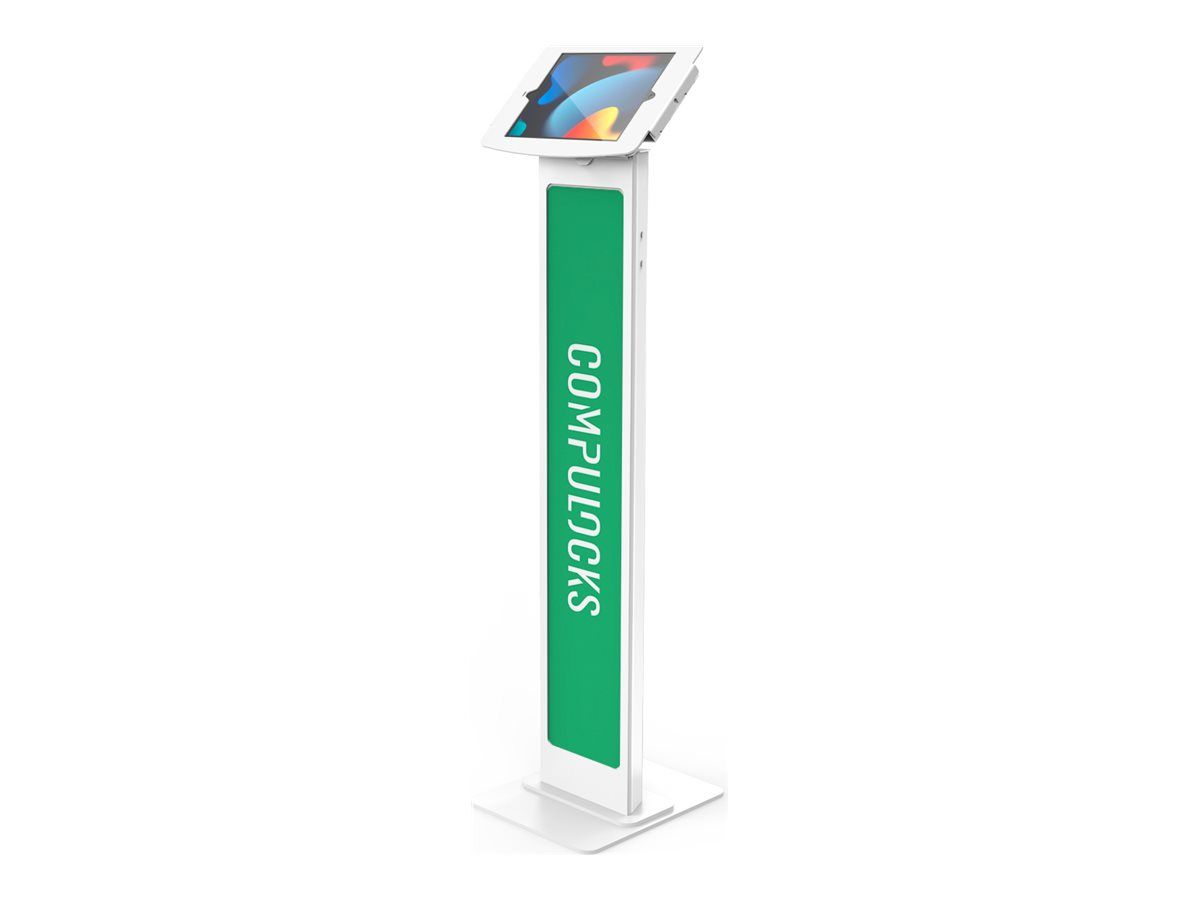 Compulocks iPad 10.2" Space Enclosure Brandable Floor Stand - Kiosk - Diebstahlschutz - für Tablett - verriegelbar - hochwertiges Aluminium - weiß - Bildschirmgröße: 25.9 cm (10.2")