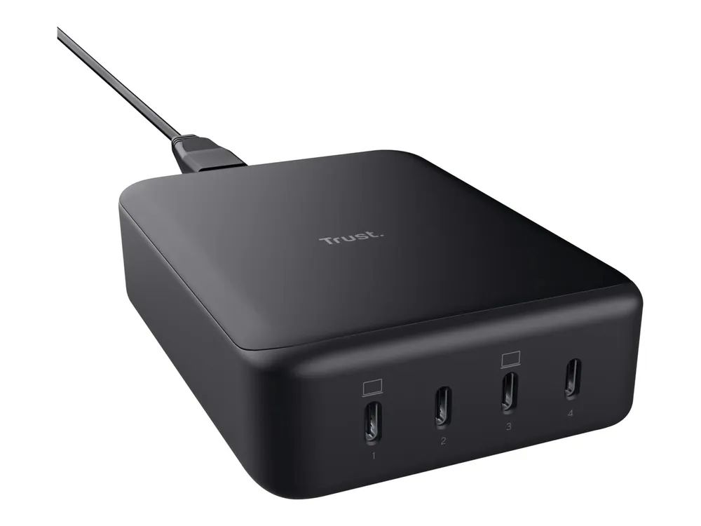 Trust Maxo - Netzteil - GaN - 240 watt - 5 A - Power Delivery 3.0 + PPS - 4 Ausgabeanschlussstellen (USB-C)