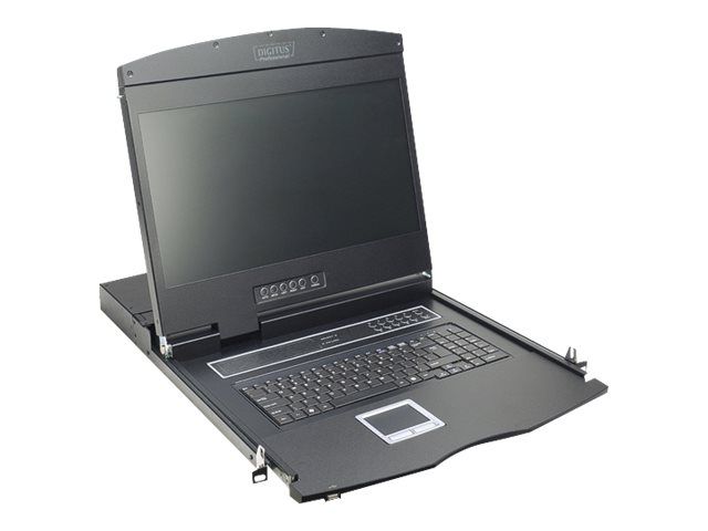 DIGITUS 19" LCD KVM Konsole, 16-Port CAT5, deutsche Tastatur