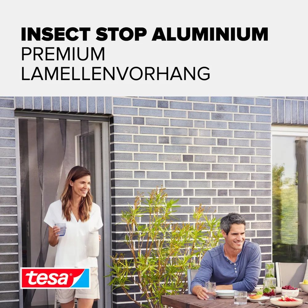 tesa® Insektenschutz Alu Lamellentür 1,20 × 2,50m, Balkon- u. Terrassentüren