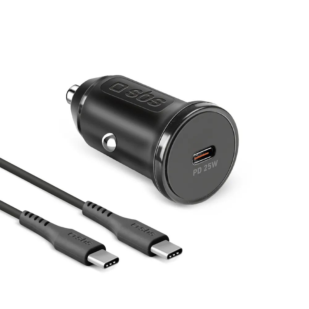 SBS KFZ Lader, 1x USB-C PD 25W, inkl. 1m USB-C-Kabel