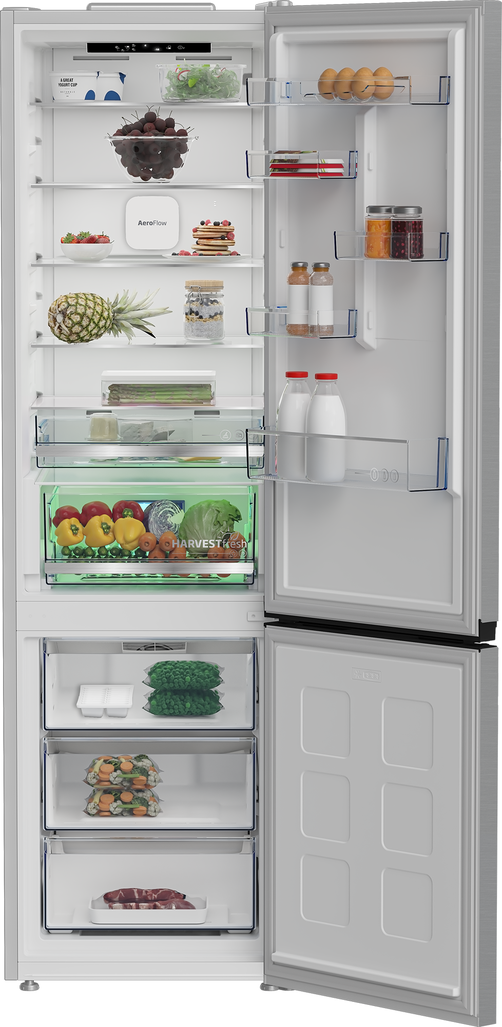 Beko B7RCNA417HXP Kühl-/Gefrierkombination, Nutzinhalt:415 L, - Edelstahllook