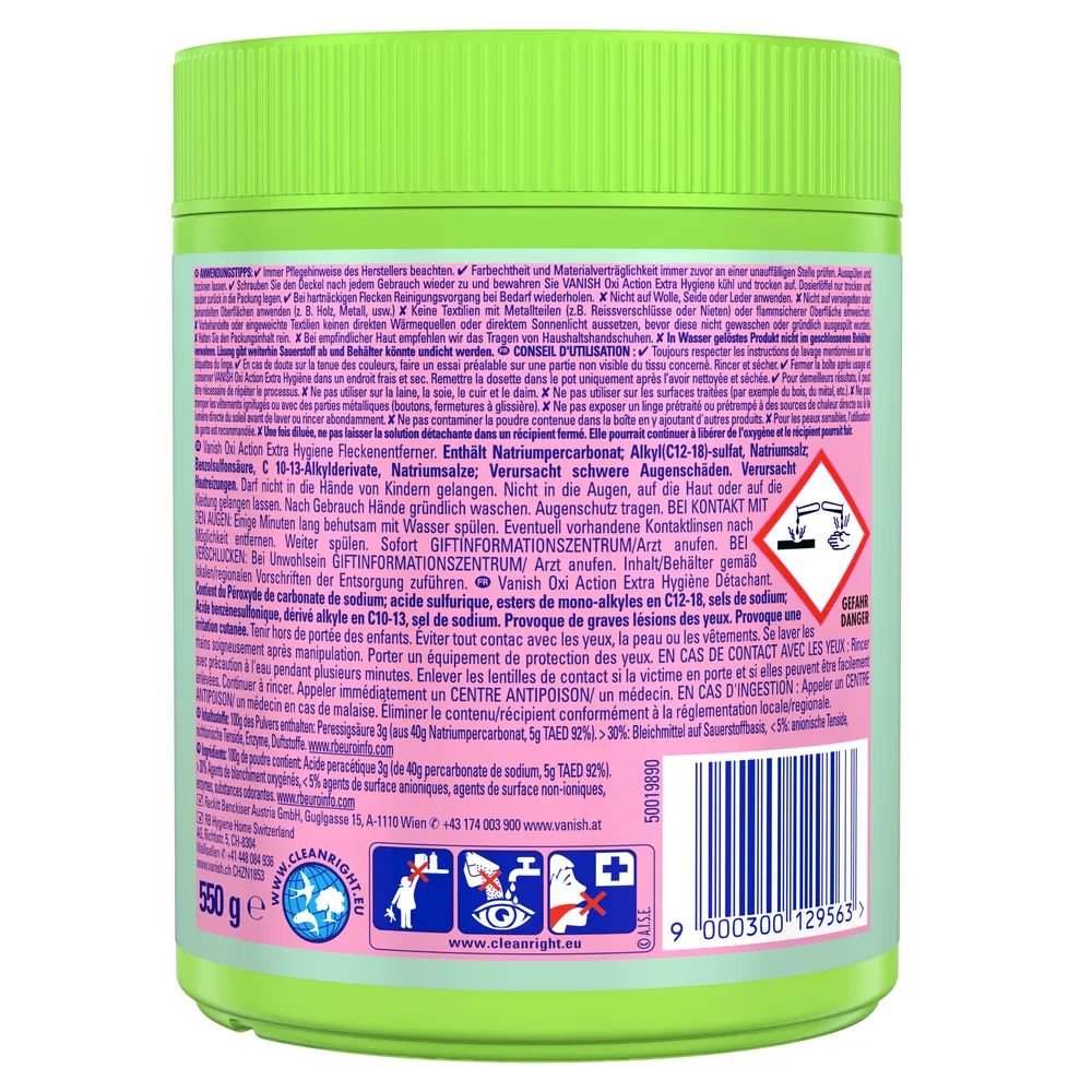 Vanish Oxi Advance Extra Hygiene Pulver 550g