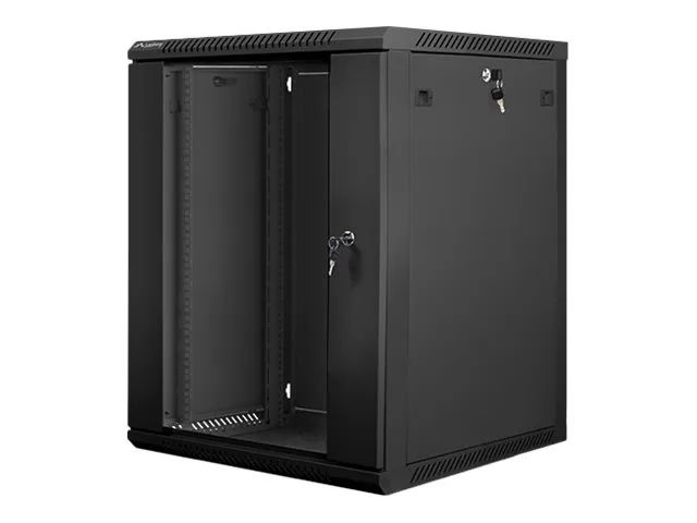 Lanberg Schrank Netzwerkschrank - geeignet für Wandmontage - Schwarz, RAL 9004 - 15U - 48.3 cm (19")