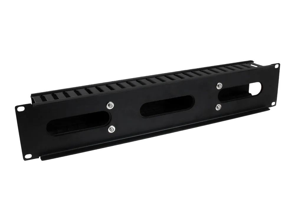 StarTech.com 2 HE 19 Rangierpanel / Kabelordner Kabelmanagement mit Abdeckung - Server Finger Kabelkanal - Kabelführungsplatte für Schaltschrank - Schwarz - 2U - 48.3 cm (19")