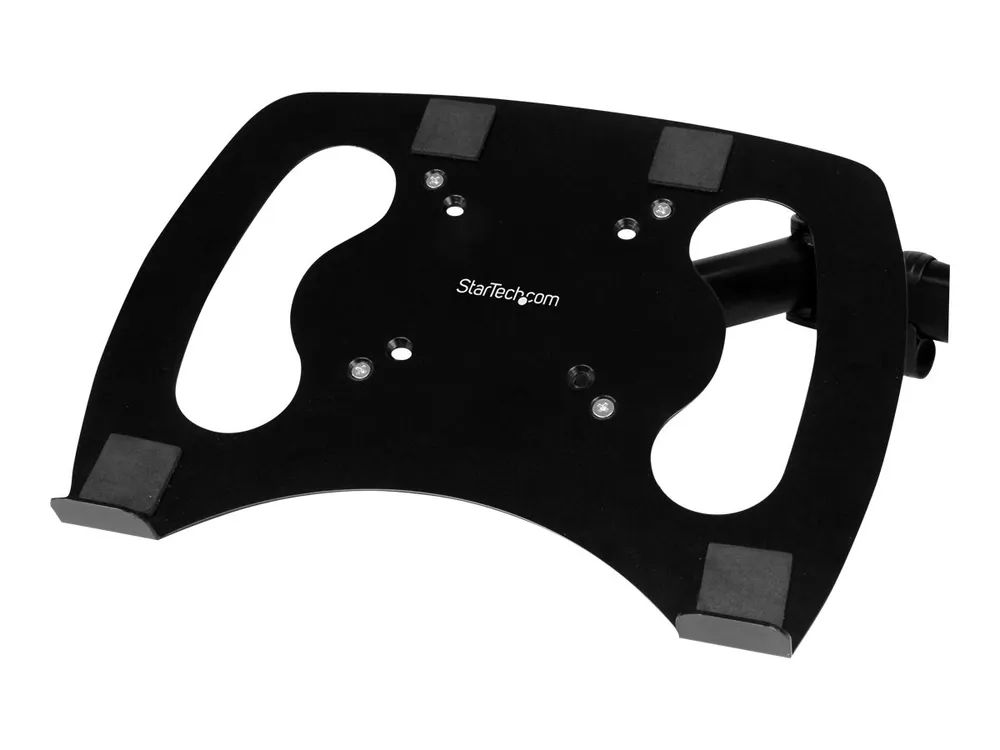 StarTech.com Laptop Monitor Stand - Computer Monitor Stand - Full Motion Articulating - VESA Mount Monitor Desk Mount - Befestigungskit (Befestigung für Stange, Gummipad, Laptop-Ablage, Federarm, Schwenkarm, 4 Abstandshalter, Clip zur Kabelführung, S