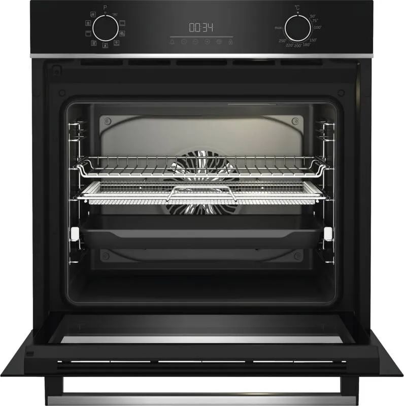 Beko BBIMA13300XS Multifunktionsbackofen mit SoftClose Door, Edelstahl und Schwarzes Glas