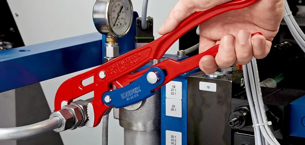 KNIPEX Rohrzange S-Maul mit Schnelleinstellung rot pulverbeschichtet 420 mm