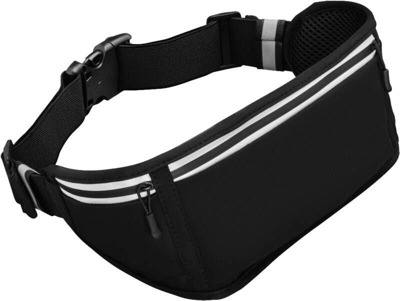 Hama Bauchtasche für Handys, Laufgürtel zum Joggen, reflektierend, Schwarz