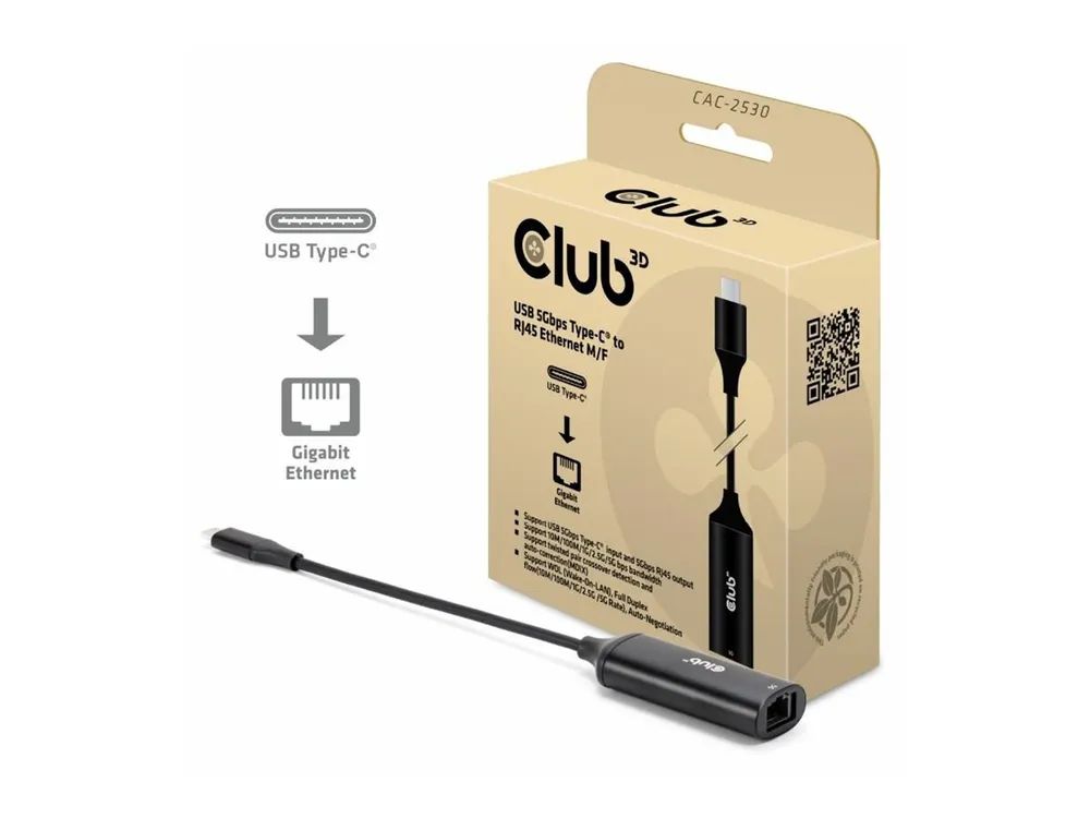 Club 3D Netzwerkadapter - USB-C - 100M/1G/2.5G/5