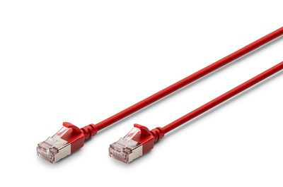 DIGITUS CAT 6A F-FTP Slim Patchkabel, 2m, Rot