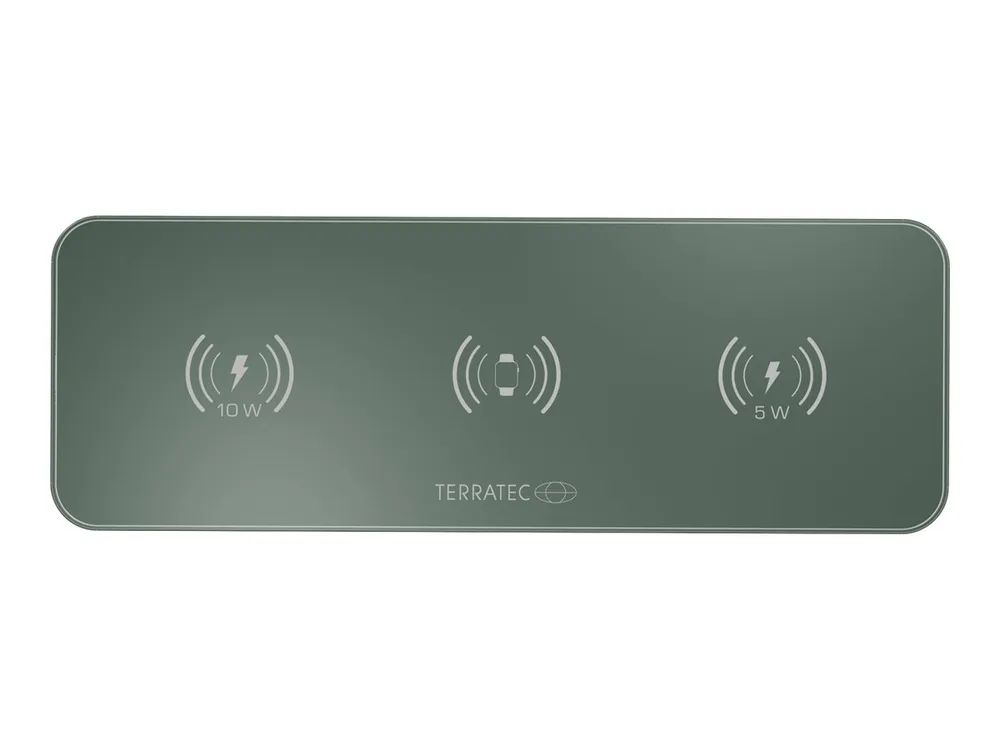 TerraTec ChargeAIR All green - Kabelloses Ladegerät + AC-Netzteil - 10 Watt - 1.2 A - für Apple AirPods (1. Generation, 2. Generation)